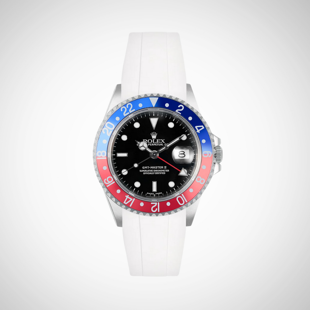 FKM Rubber Curved Strap for Rolex GMT Master II 16710  - Pepsi