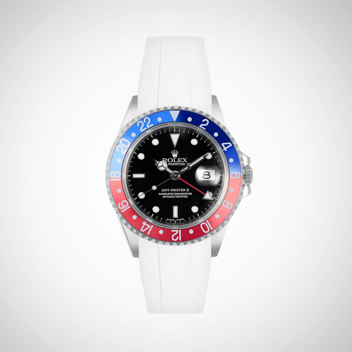 FKM Rubber Curved Strap for Rolex GMT Master II 16710  - Pepsi