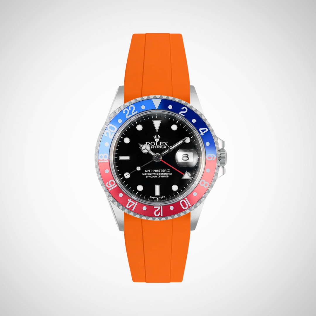 FKM Rubber Curved Strap for Rolex GMT Master II 16710  - Pepsi