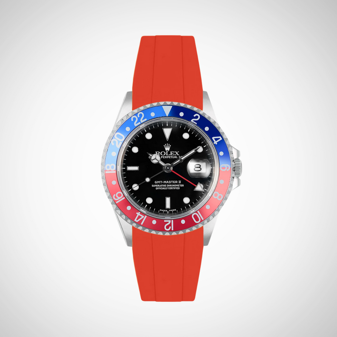 FKM Rubber Curved Strap for Rolex GMT Master II 16710  - Pepsi