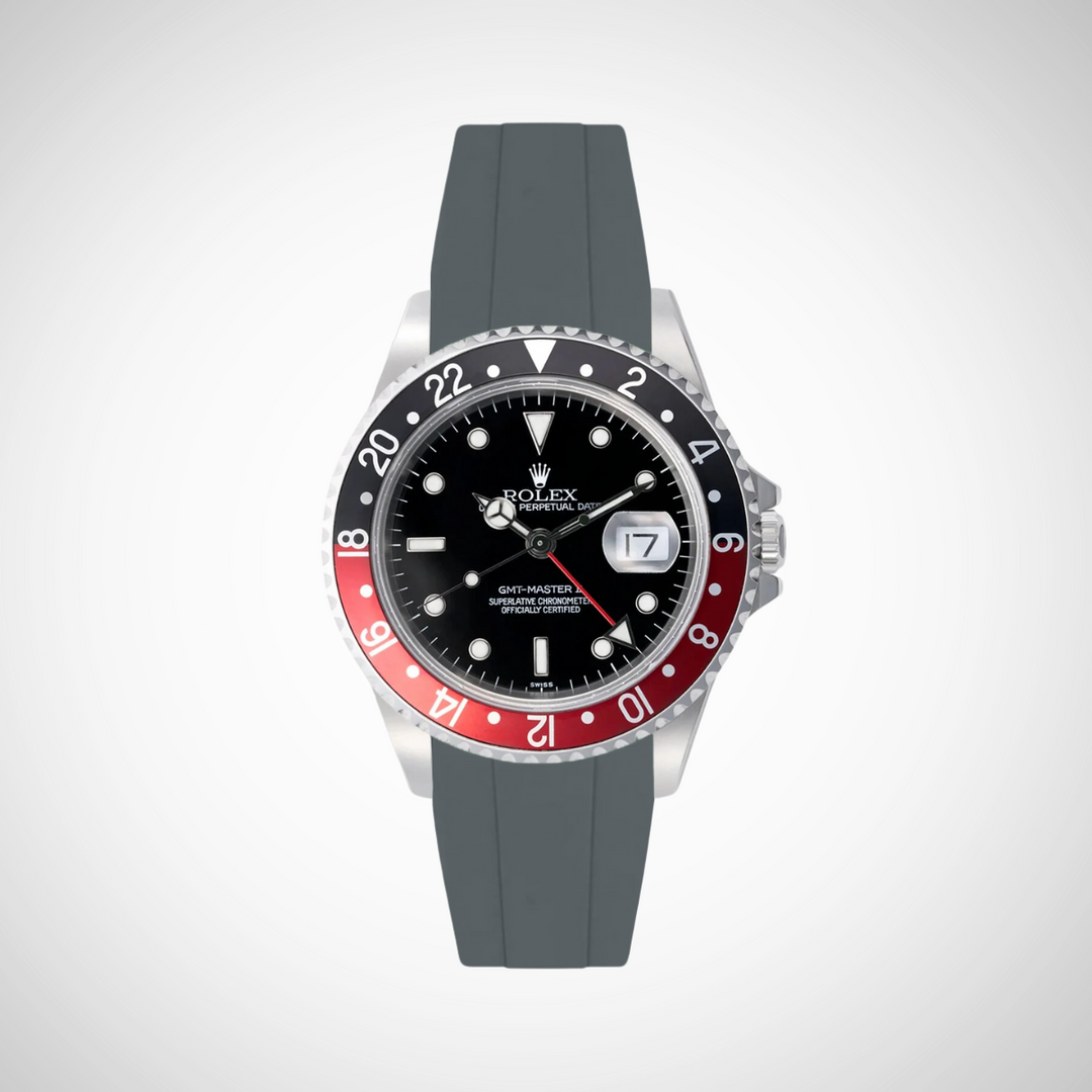 FKM Rubber Curved Strap for Rolex GMT Master II 16710 Coke