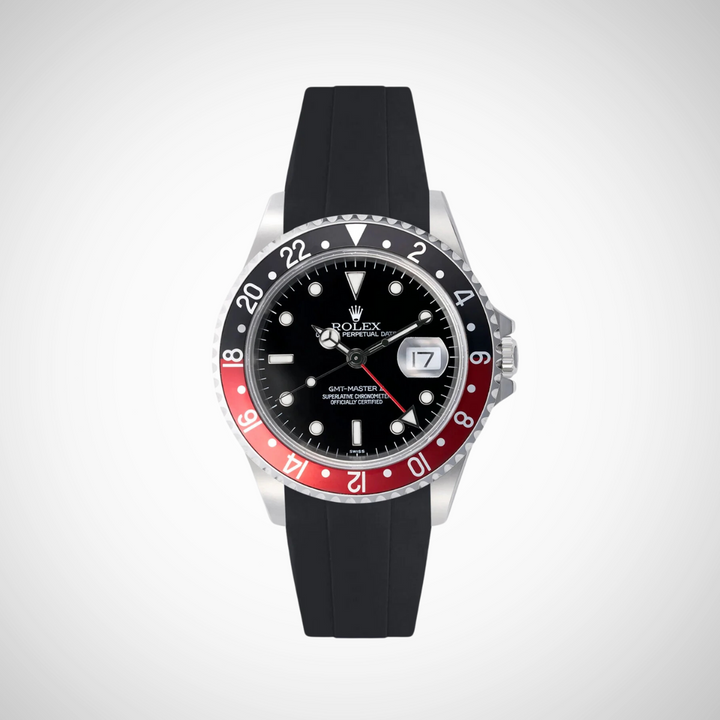 FKM Rubber Curved Strap for Rolex GMT Master II 16710 Coke