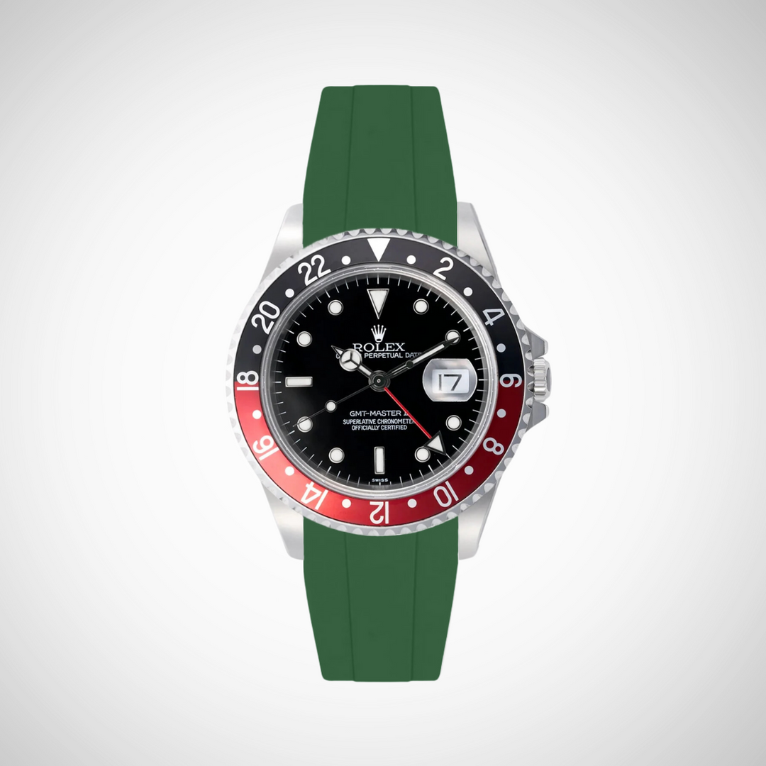 FKM Rubber Curved Strap for Rolex GMT Master II 16710 Coke