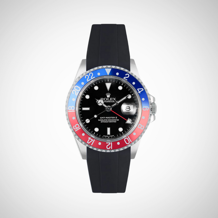 FKM Rubber Curved Strap for Rolex GMT Master II 16710  - Pepsi