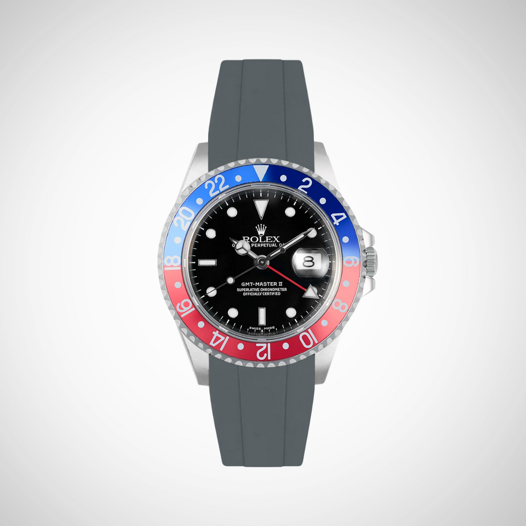 FKM Rubber Curved Strap for Rolex GMT Master II 16710  - Pepsi