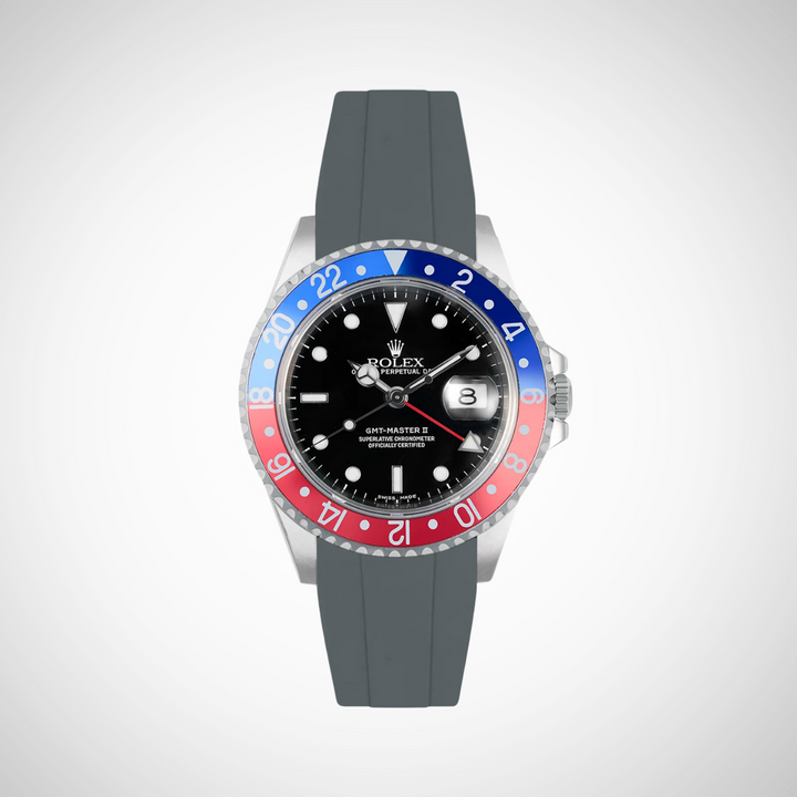 FKM Rubber Curved Strap for Rolex GMT Master II 16710  - Pepsi