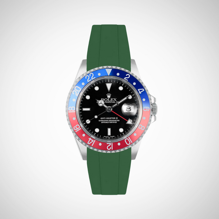 FKM Rubber Curved Strap for Rolex GMT Master II 16710  - Pepsi